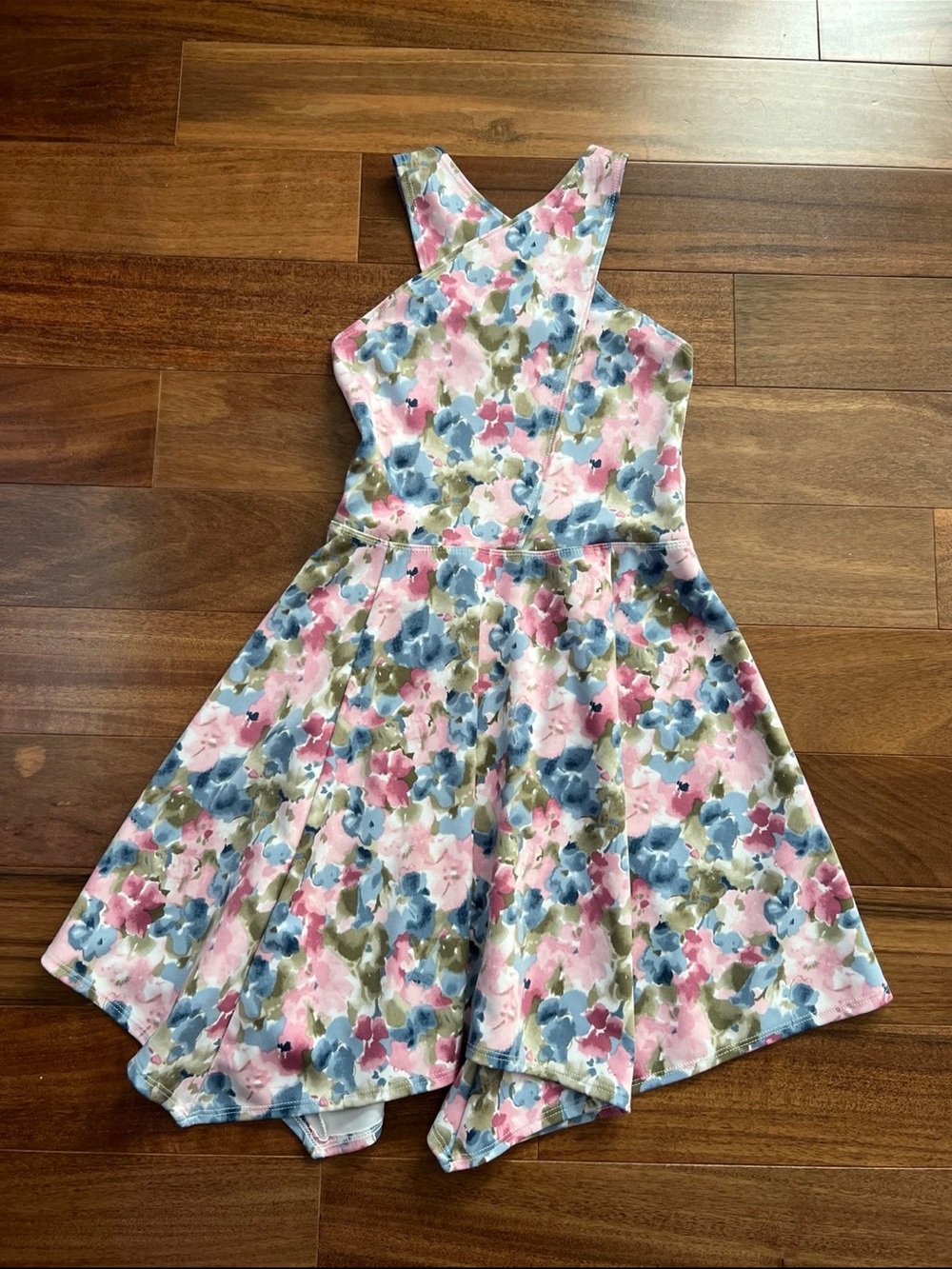 Abercrombie & Fitch Girls Floral Crossback Dress in Pink, Blue & Green